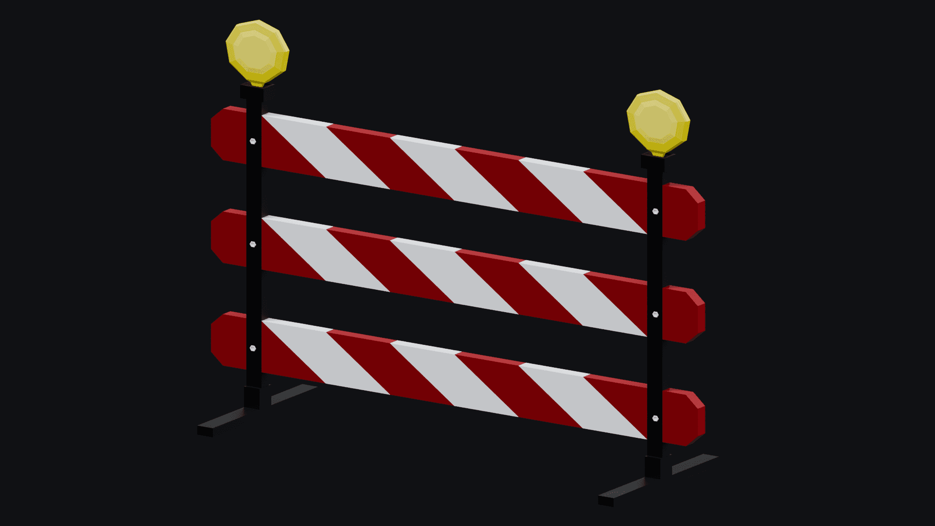 Low Poly Road Props Pack – Traffic Barriers, Signs & Construction Assets - 3D Model Thumbnail 11