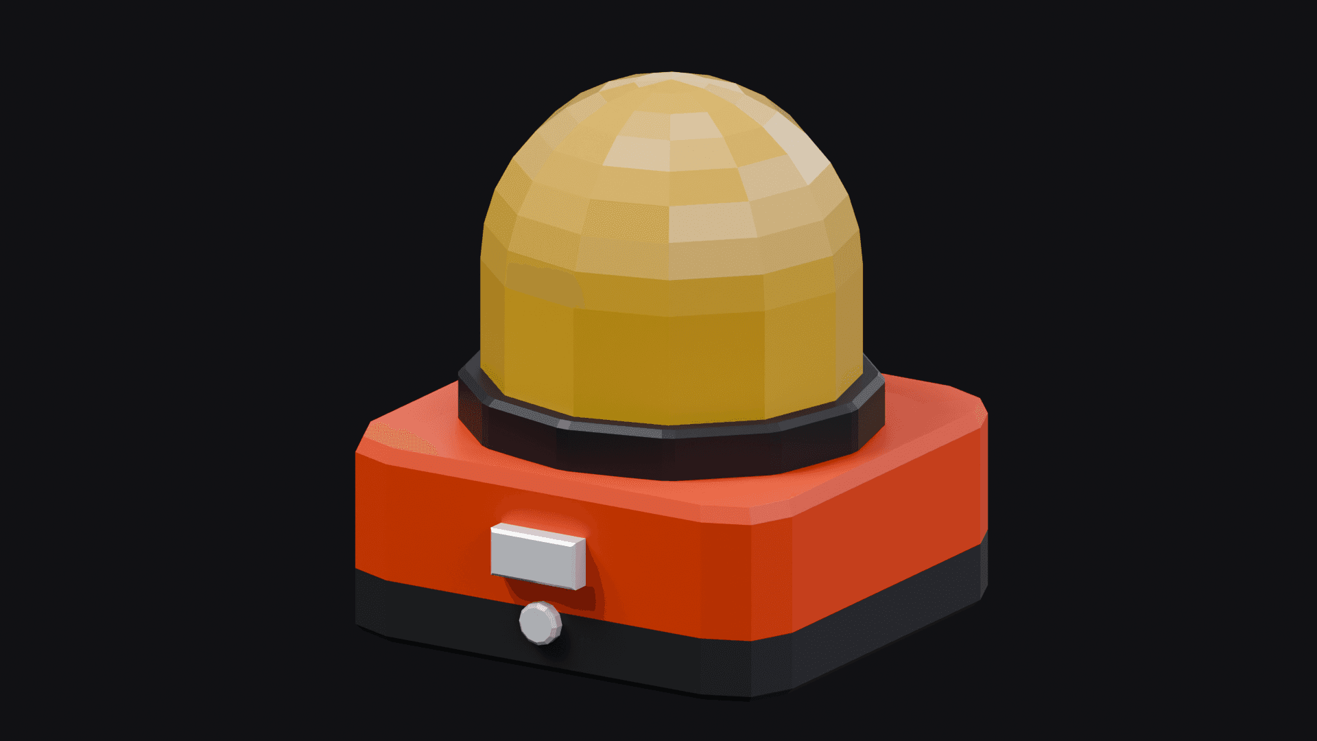 Low Poly Road Warning Light 3D Model – Construction Safety Asset for Games