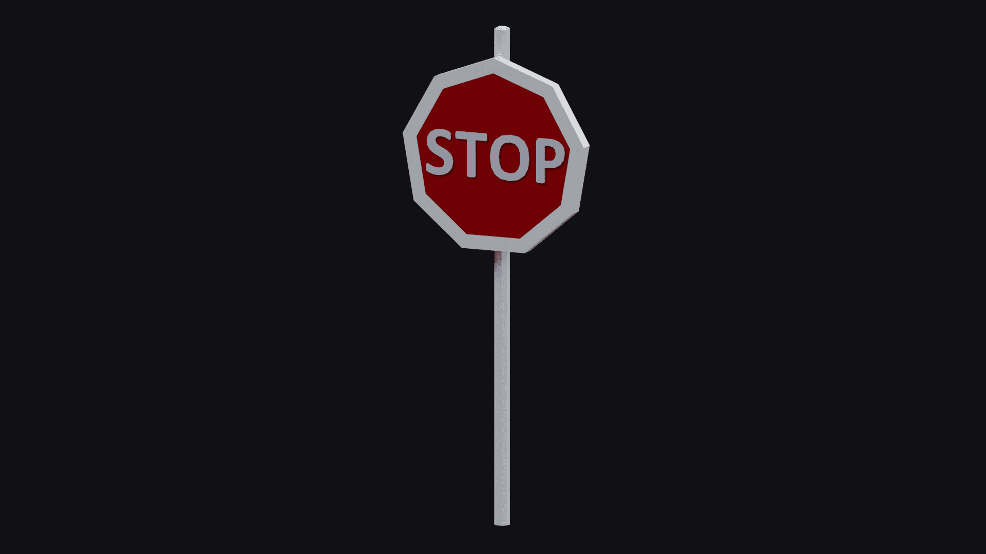 Low Poly STOP Road Sign 3D Model – Stylized Traffic Sign for Games